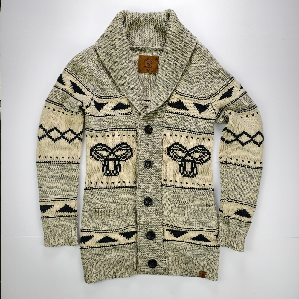 TNA Black and Cream Patterned Cardigan